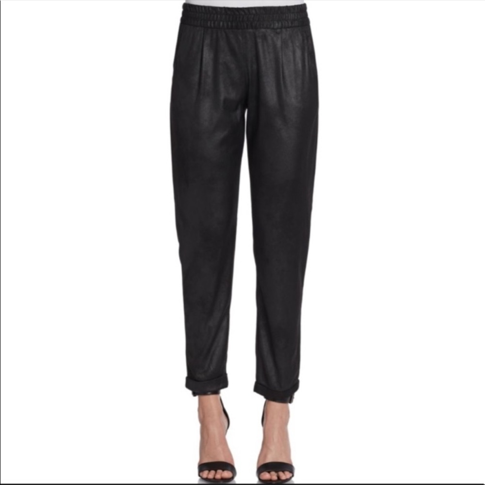 Georgie Leather Like Intermix Green Trouser